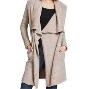 CABI 900 Oatmeal Confetti Knit Chunky Longline Open Front Cardigan Sweater XS